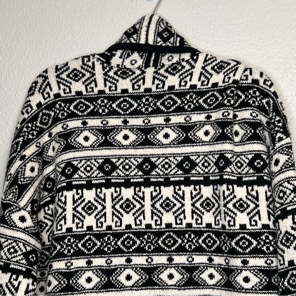 Rachel Zoe Womens Belted Tie Waist Cardigan Aztec Print Black White Size XL - Picture 7 of 12